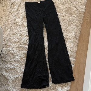Surf Gypsy Black Lace Wide-Leg Pants